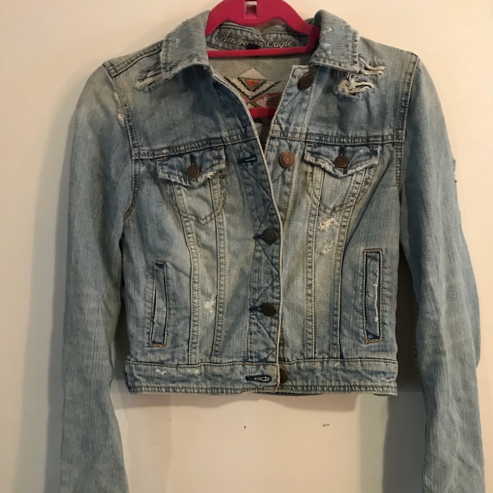 Boho Distressed Jean Jacket - Picture 2 of 3